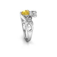 Image of Ring Lucie 585 white gold yellow sapphire 6 mm