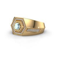 Image of Men's ring sjoerd<br/>585 gold<br/>Aquamarine 4.7 mm