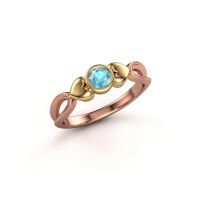 Image of Ring Lorrine 585 rose gold blue topaz 4 mm