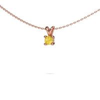 Image of Necklace Sam round 585 rose gold yellow sapphire 4.2 mm