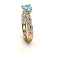 Afbeelding van Verlovingsring Chantelle<br/>585 goud<br/>Blauw topaas 6.5 mm