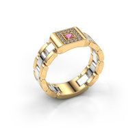 Afbeelding van Heren ring Giel 585 goud roze saffier 2.7 mm