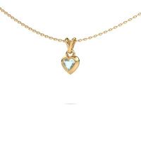 Image of Pendant Charlotte Heart 585 gold aquamarine 4 mm