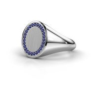 Image of Men's ring floris oval 3<br/>950 platinum<br/>Sapphire 1.2 mm