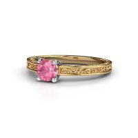 Afbeelding van Verlovingsring Claudette 1 585 goud roze saffier 5 mm