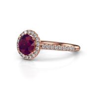 Image of Engagement ring seline rnd 2<br/>585 rose gold<br/>Rhodolite 6.5 mm