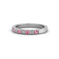 Afbeelding van Ring dana 9<br/>925 zilver<br/>Roze saffier 2 mm