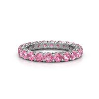 Image of Stackable ring Michelle full 3.0 585 white gold pink sapphire 3 mm