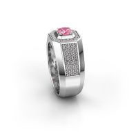Image of Men's ring Pavan 925 silver pink sapphire 5 mm