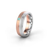 Afbeelding van Trouwring WH0250L26BM 585 rosé goud blauw topaas ±6x2 mm