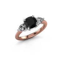 Afbeelding van Verlovingsring Chanou CUS 585 rosé goud zwarte diamant 3.100 crt