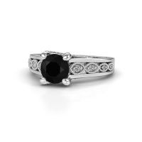 Afbeelding van Aanzoeksring Clarine 585 witgoud zwarte diamant 1.46 crt
