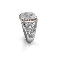 Image of Men's ring johan 2<br/>950 platinum<br/>Brown diamond 0.255 crt