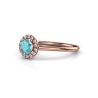 Image of Engagement ring seline rnd 1<br/>585 rose gold<br/>Blue topaz 5 mm