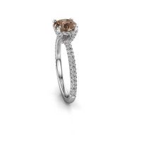 Image of Engagement ring saskia rnd 2<br/>950 platinum<br/>brown diamond 1.612 crt