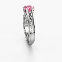 Image of Engagement ring Shan 950 platinum pink sapphire 6 mm