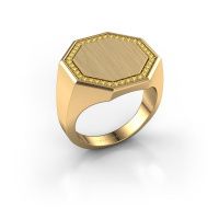 Image of Men's ring floris octa 4<br/>585 gold<br/>Yellow sapphire 1.2 mm