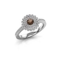 Image of Engagement ring Shanelle<br/>585 white gold<br/>Smokey quartz 4 mm