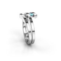 Image de Bague Synthia<br/>585 or blanc<br/>Topaze bleue 2.5 mm