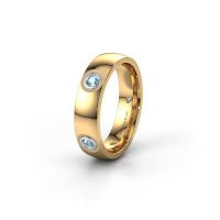 Afbeelding van Trouwring WH0139L25BP 585 goud aquamarijn ±5x2 mm