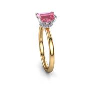 Afbeelding van Verlovingsring Crystal EME 3 585 goud roze saffier 7x5 mm