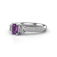 Image of Engagement Ring Marielle Eme<br/>950 platinum<br/>Amethyst 6x4 mm