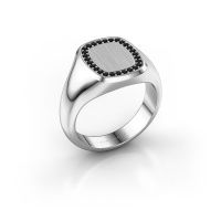 Image of Ring Dalia Cushion 2 585 white gold black diamond 0.009 crt
