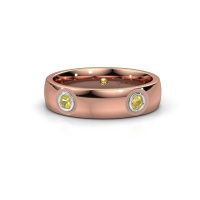Image of Wedding ring WH0139L25BP<br/>585 rose gold ±5x2 mm<br/>Yellow sapphire