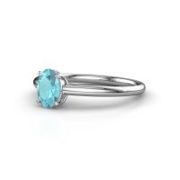 Bild von Verlobungsring haley ovl 1<br/>950 Platin<br/>Blau Topas 7x5 mm