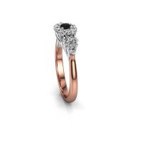 Image of Engagement ring Carisha 585 rose gold black diamond 0.55 crt