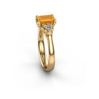 Afbeelding van Aanzoeksring Myrna EME<br/>585 goud<br/>Citrien 7x5 mm