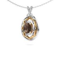 Image of Necklace Evangelina 585 gold smokey quartz 8x6 mm