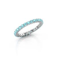 Image of Stackable ring Michelle full 2.0 950 platinum blue topaz 2 mm