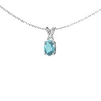 Image de Collier Lucy 1<br/>950 platine<br/>Topaze bleue 7x5 mm