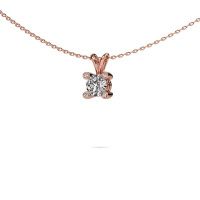 Image of Pendant Fleur 585 rose gold diamond 0.40 crt