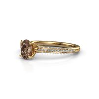Afbeelding van Verlovingsring Elenore ovl 585 goud bruine diamant 0.65 crt
