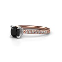 Afbeelding van Verlovingsring Crystal CUS 4 585 rosé goud zwarte diamant 1.46 crt
