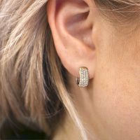 Image of Hoop earrings Danika 8.5 B 585 gold zirconia 1.1 mm