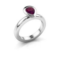 Image of Stacking ring Trudy Pear 950 platinum rhodolite 7x5 mm