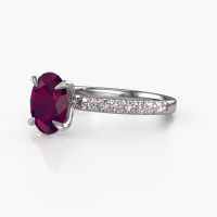 Image of Engagement Ring Crystal Ovl 2<br/>950 platinum<br/>Rhodolite 9x7 mm