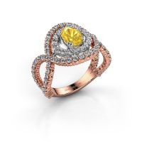 Image de Bague Chau<br/>585 or rose<br/>Saphir jaune 7x5 mm