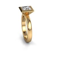 Image of Stacking ring Trudy Square 585 gold lab grown diamond 1.30 crt