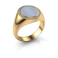 Image of Signet ring hilda 2<br/>585 gold<br/>Light blue sardonyx 12x10 mm