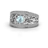Image de Bague Marilee<br/>585 or blanc<br/>Aigue-marine 5 mm