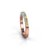 Afbeelding van Ring dana 9<br/>585 rosé goud<br/>Gele saffier 2 mm