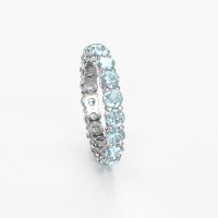 Image of Stackable ring Michelle full 3.4 585 white gold aquamarine 3.4 mm