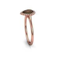 Image of Engagement ring seline per 1<br/>585 rose gold<br/>Smokey quartz 7x5 mm