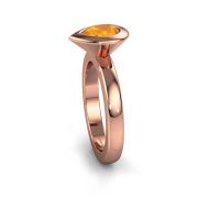 Image of Stacking ring Trudy Pear 585 rose gold citrin 7x5 mm