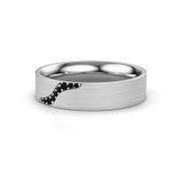 Image of Wedding ring WH2100L46BM<br/>585 white gold ±6x2 mm<br/>Black diamond