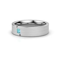 Afbeelding van Trouwring WH2040L<br/>950 platina ±5&comma;5x2.2 mm<br/>Blauw topaas